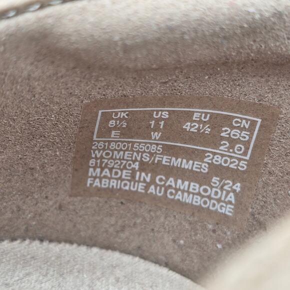 Clarks Heels Womens 11 Wide Beige Leather Pointed Toe Career Slip On Pumps Shoes - Picture 1 of 8